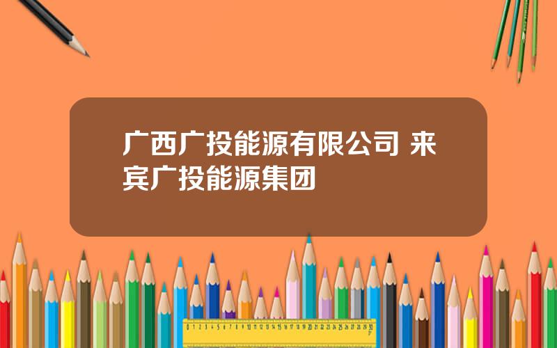 广西广投能源有限公司 来宾广投能源集团